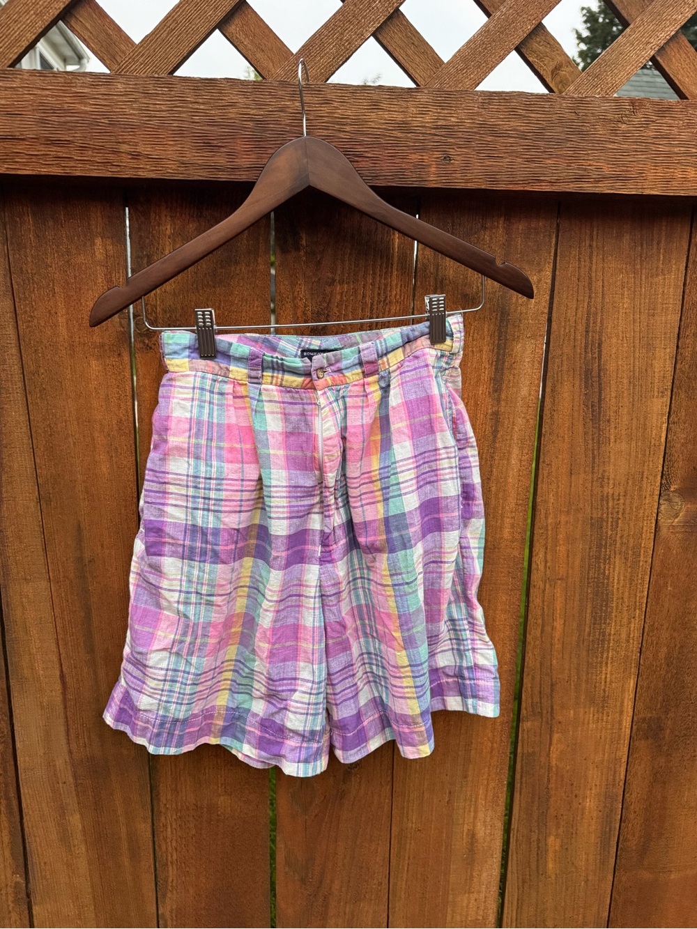 Allen Solly Pastel Multicolor Plaid cotton madras Shorts
